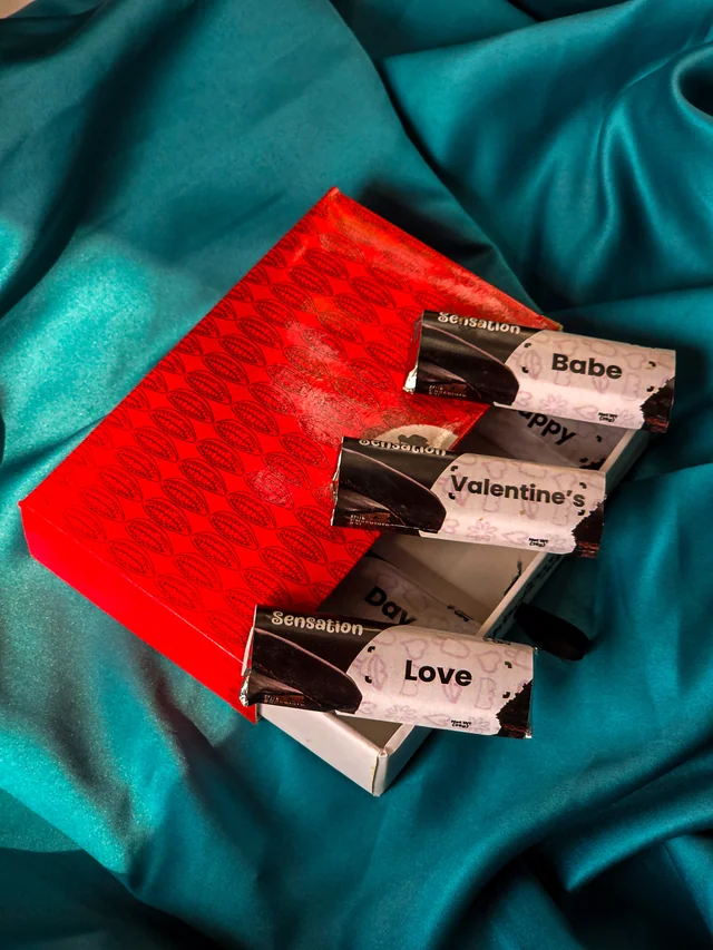 Your original red ChocBoy gift box with personalised chocolate bars