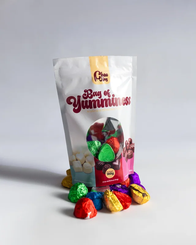 Original Bag of Yumminess and colourful wrapped chocolates